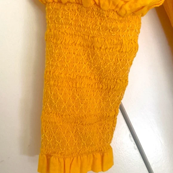 FARM Rio | medium | Yellow 3D Pineapple Tiered Midi Dress - Picture 6 of 6